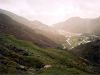 Looking back down on the copper mines shortly before entering the cloud