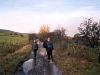 Walking along Rushy Lea Lane. The field you have to cross at the end of this lane can often be a bit of a swamp so the alternative track to the south of the lane is a good idea