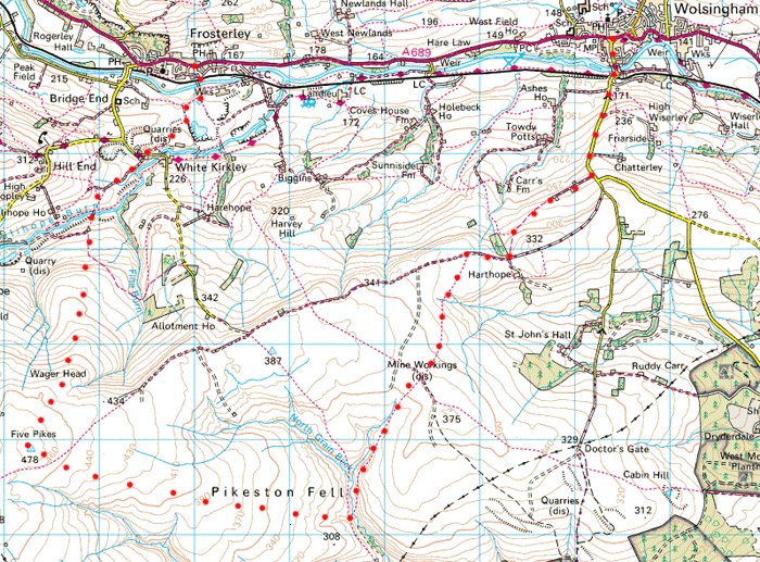 Map showing route as described in the Route Information section