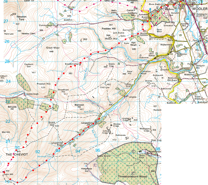 Map showing route as described in the Route Information section