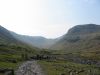 Looking down the valley from Seathwaite with Seathwaite Fell rising on the right