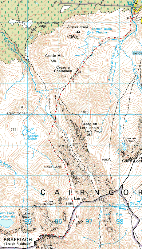 Map showing route as described in the Route Information section