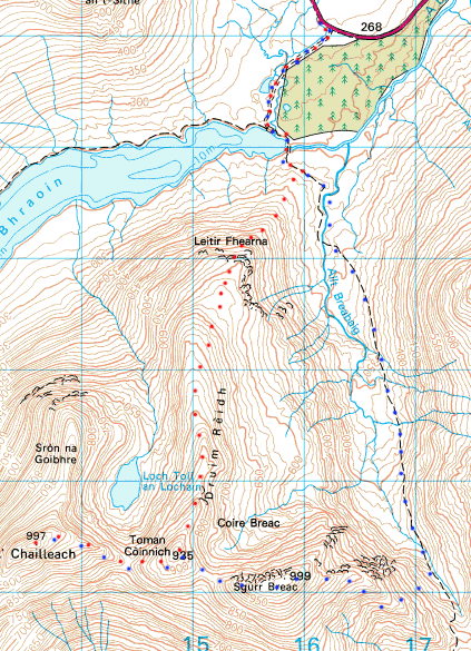 Map showing route as described in the Route Information section