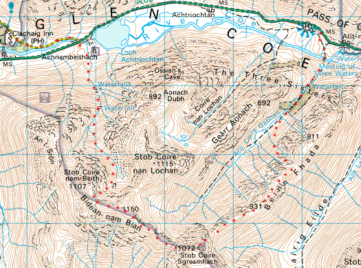 Map showing route as described in the Route Information section