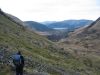 Descending into Glen Coe with the Clachaig Inn in sight