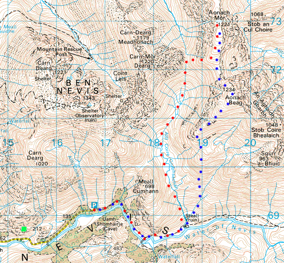 Map showing route as described in the Route Information section