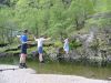 Katherine, Julia and Miriam on Steall bridge