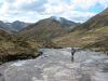 Miriam and Julia crossing the Allt Coire Giubhsachan