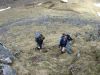 Julia and Katherine ascending from the col